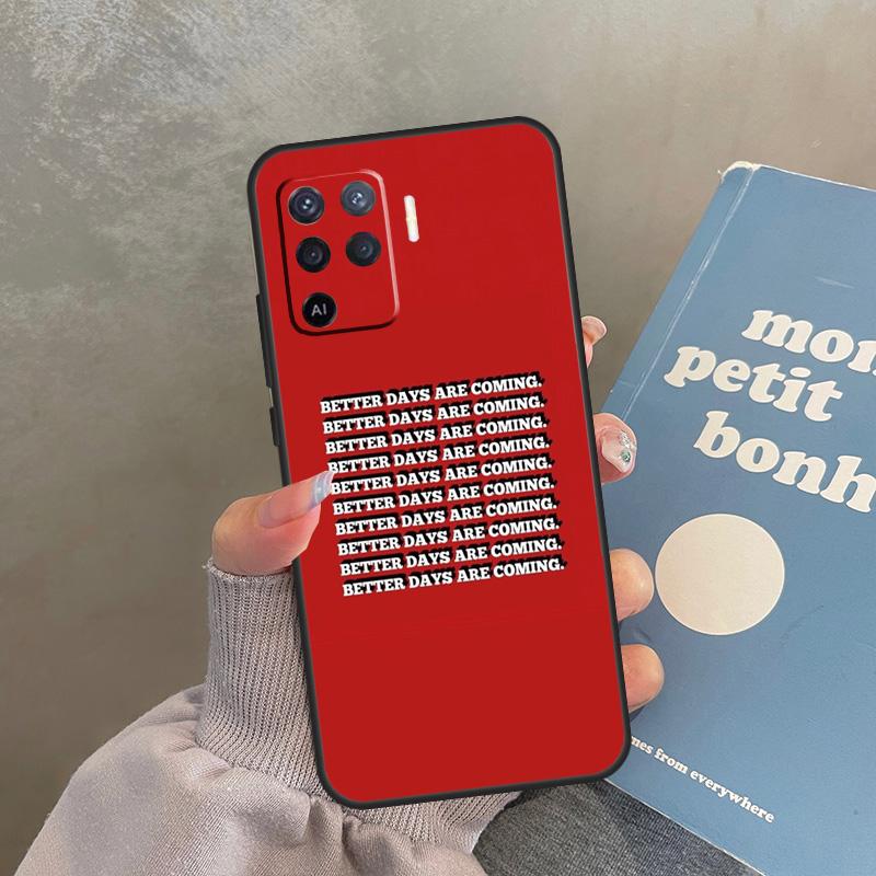 Red Doodles Aesthetics Quotes Case For Oppo A80 A40 A60 A98 A78 A18 A38 A58 A16 A76 A96 A17 A77 A74 A94 A54 A57S A15 Cover