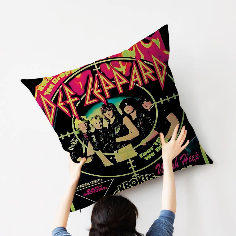 Classic Band D-Def L-Leppard Personalized Picture Text Home Decorative Pillows Household Gifts 45X45Cm