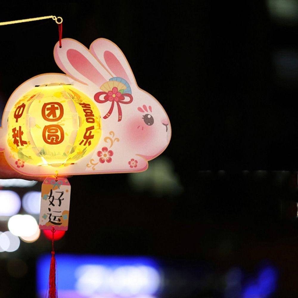 Hanging Mid-Autumn Festival Lantern Luminous Handheld Luminous Lantern Rabbit Lantern  Chidlren