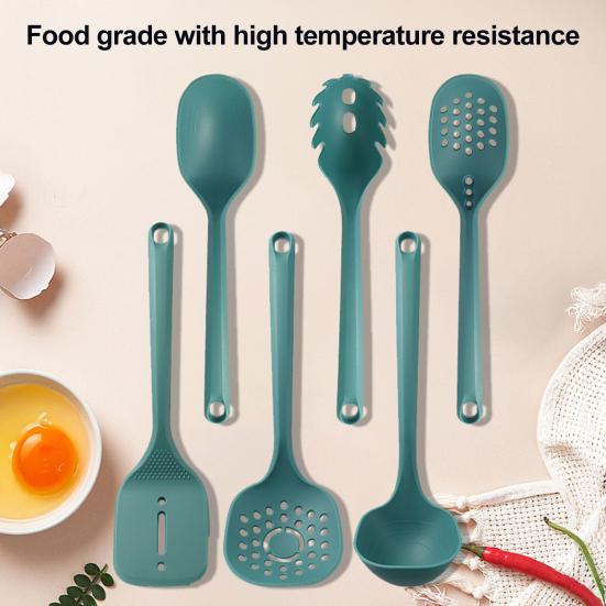 Nylon Kochutensilien-Set Hitzebeständig Nudelheber Löffel und tiefer Suppenschöpfer BPA-frei Lebensmittelqualität Kochutensilien mit Aufhängelöchern