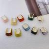 Irregular Shape Resin Earrings Vintage Style Geometric Earrings Ear Buckles  Girls Jewelry