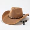 European and American Tibetan top hats men's and women's sunshade western cowboy hats new suede jazz hats famous style warped felt hats