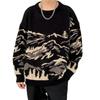 Herren Schneeberg Grobstrick Pullover: Dick, Schwer, Rundhals, Japanischer & Hongkonger Stil für Herbst/Winter.