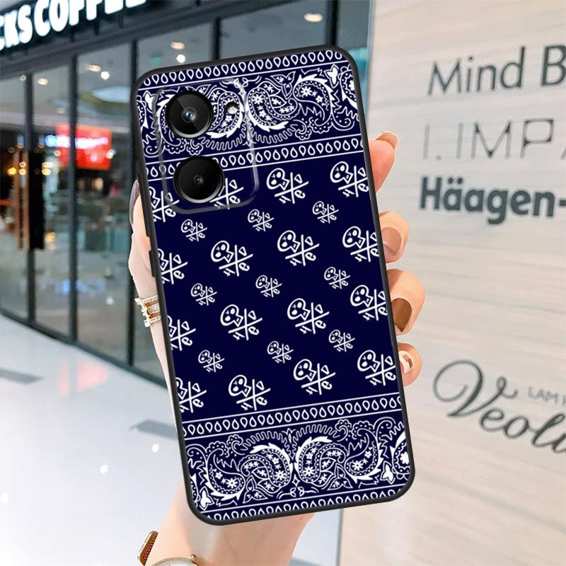 Blue Bandana Paisley Case For Realme 15 Pro 14 13 11 12 Pro Plus GT7 GT6 C55 C51 C53 C35 C33 C61 C65 C67 C71 C75