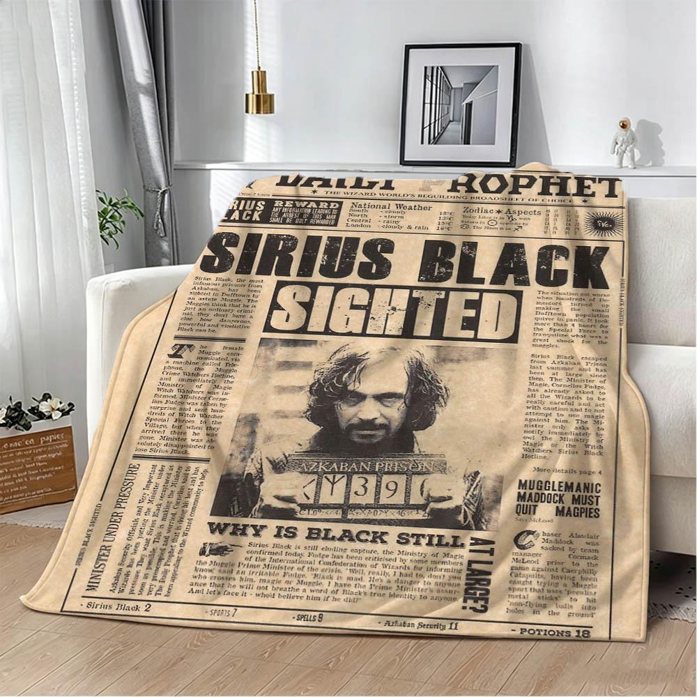 H-Harry Potters Cartoon Movie 3D Flannel Blanket Soft Throw Blanket Art for Home Decor Bedroom Bed Sofa Picnic Cover Kids Gift