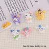 Cartoon Cherry Blossom Sanrio Resin Accessories: Phone Case, Hair Clip, Pendant, Cup, and Car Decoration.