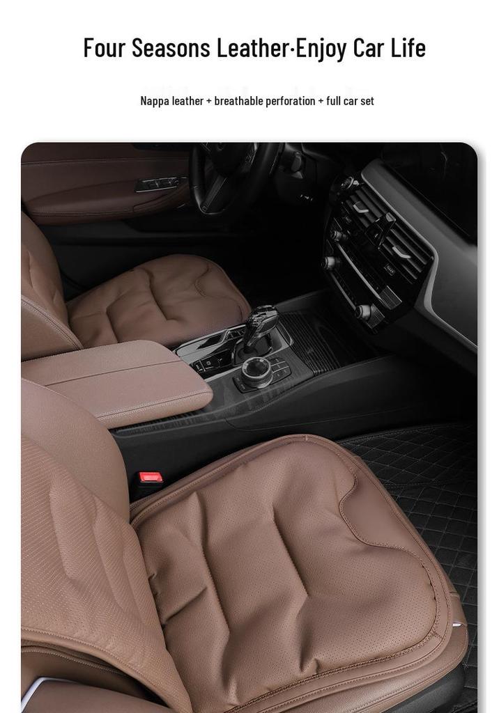 Breathable Nappa Leather Lumbar Support Car Seat Cushion for Mercedes-Benz & BMW