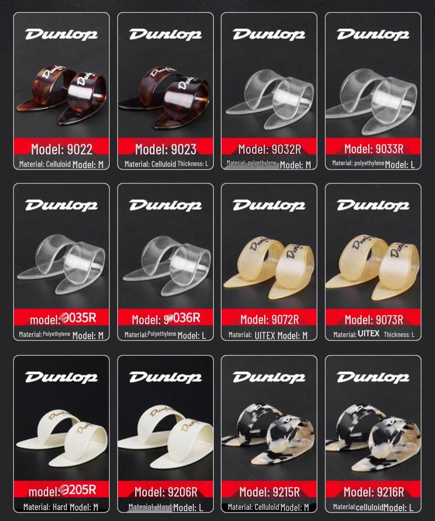 Dunlop Right Hand Fingerstyle Protector Kit: Thumb Pick, Finger Cots, and Artificial Fingernail.