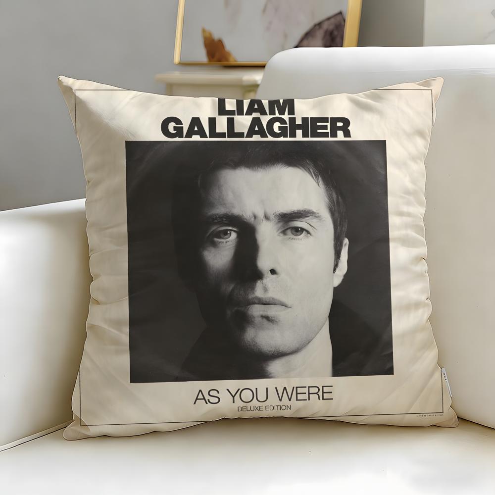 Popular Singer Liam Gallagher Cushion Cover Soft EasyWash Pillow Case Versatile for Couch Bed Travel and Office