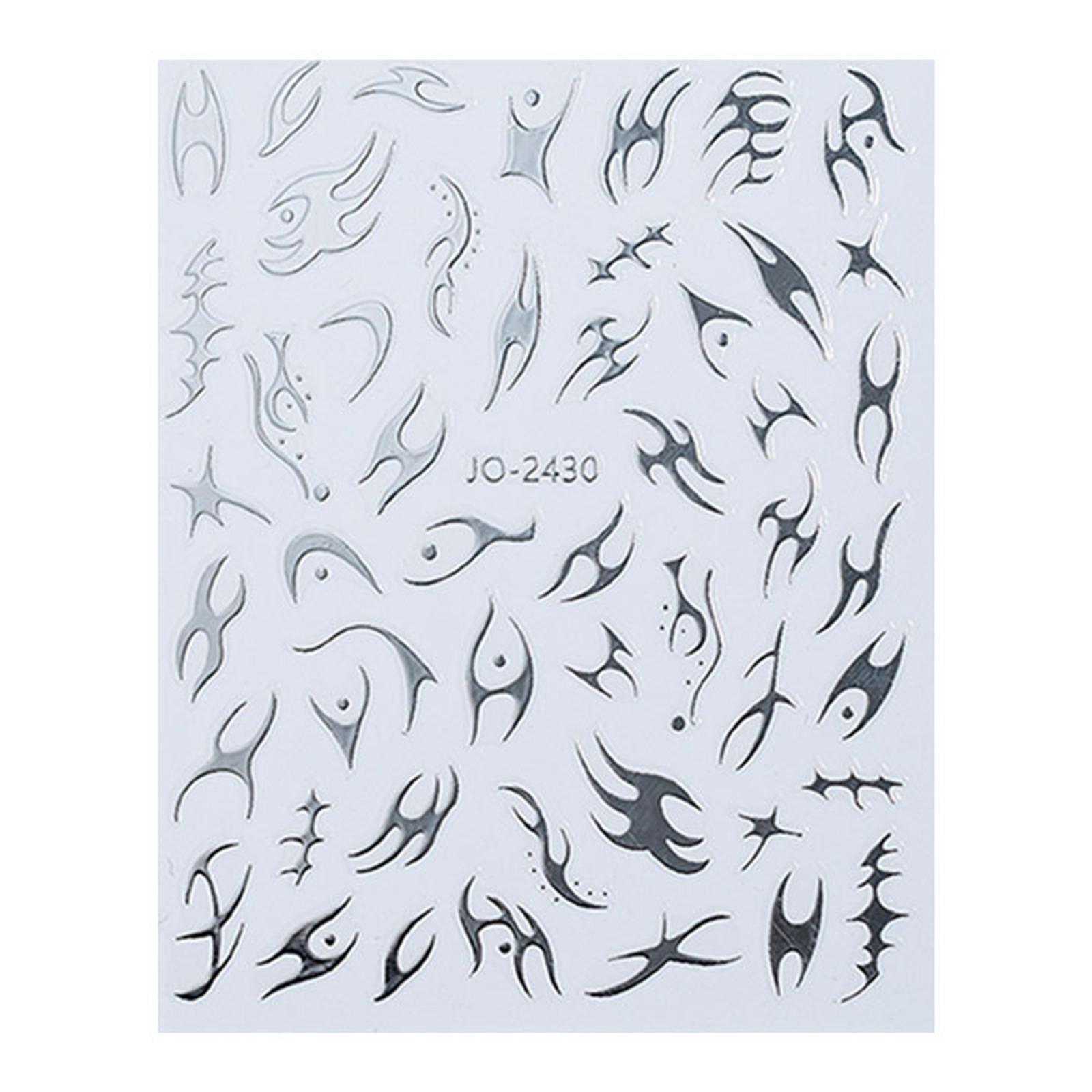 

3D наклейки Press On Nails Accessories Flame Adhesive Маникюрные принадлежности Летние слайдеры Фольга Nail Art Decals для женщин B