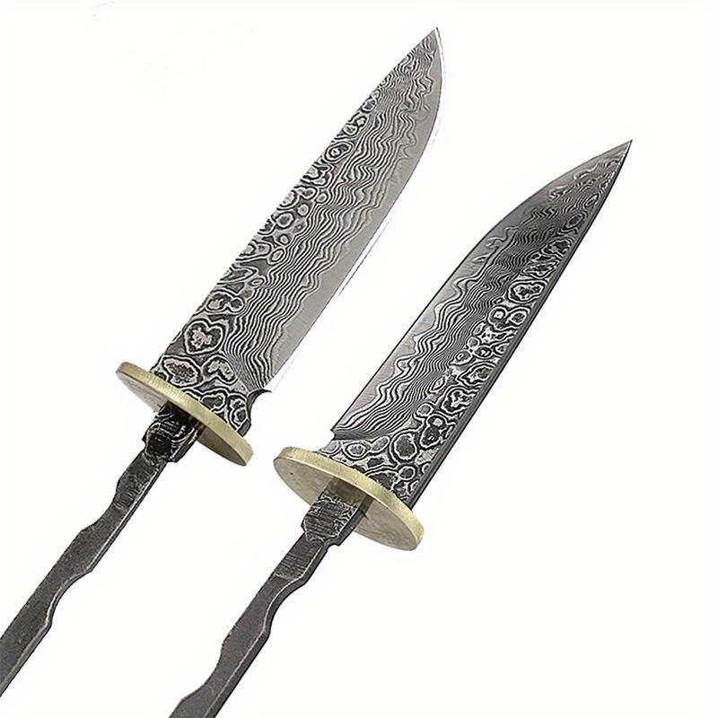 Dropship Damascus Steel Fixed Blade Knife Blanks - Semi-finished Blade Forging Blanks for DIY Insert | Unfinished Knife Accessories