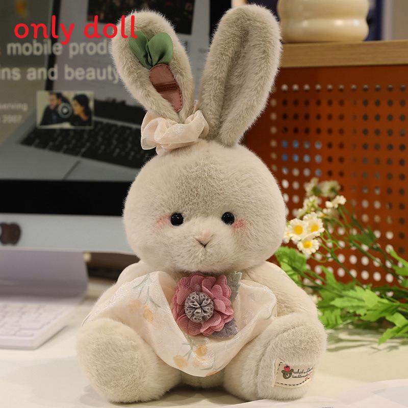 Cute Plaid Dress Cartoon Rabbit Plush Toy For Children