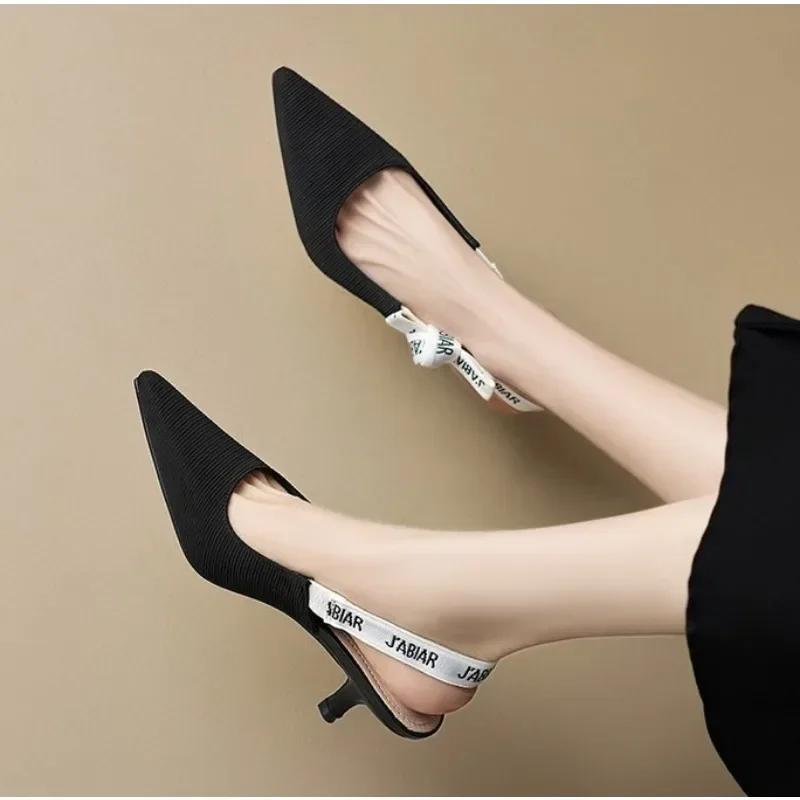 2025 Women's Sexy Pointed Toe High-Heeled Sandals Fashionable Stilettos Comfortable Office Leisure Daily Women's Sandals