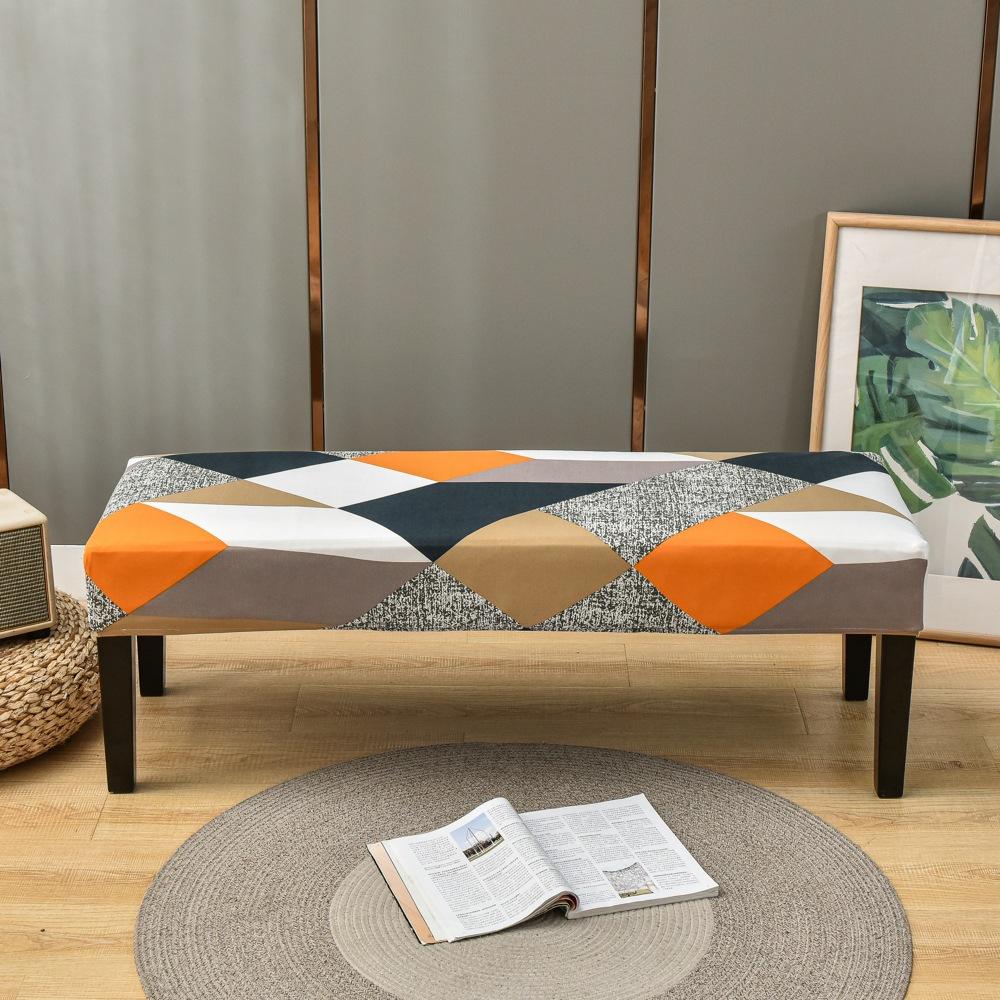 Bench Cover Stretch Spandex Piano Stool Cover Long Ottoman Cover Solid Color Changing Shoes Chair Slipcover Home Decor