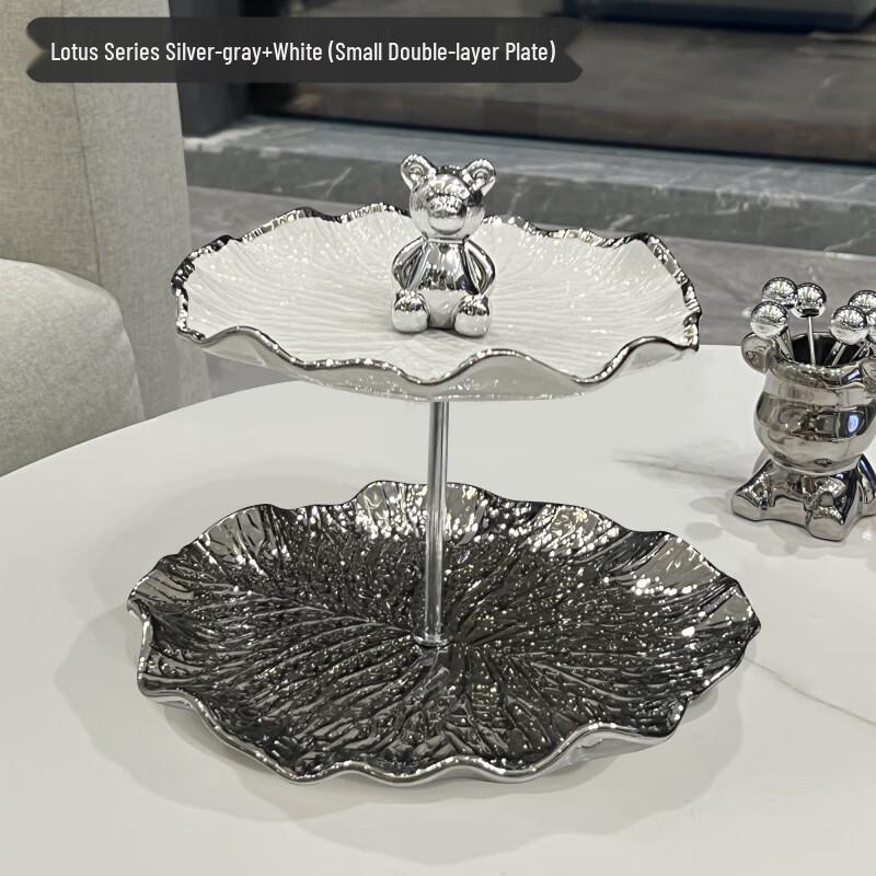 Двухъярусная керамическая фруктовница Changbaosen в европейском стиле