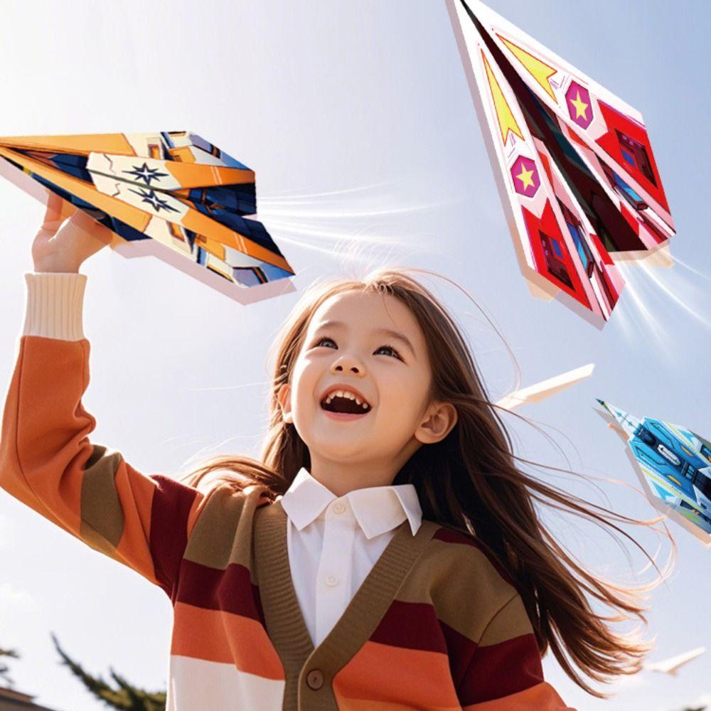 Paper Airplane Origami Set Montessori Versatile Paper Aircraft Toy  Parent-child interaction