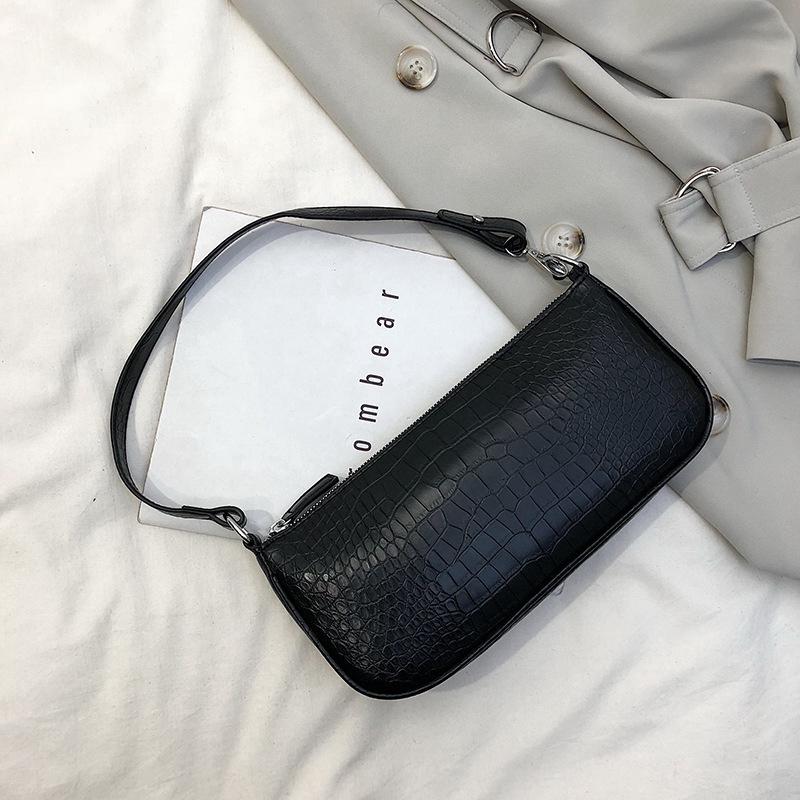 IELGY Vintage Classic Shoulder Bag Crocodile Leather Motif