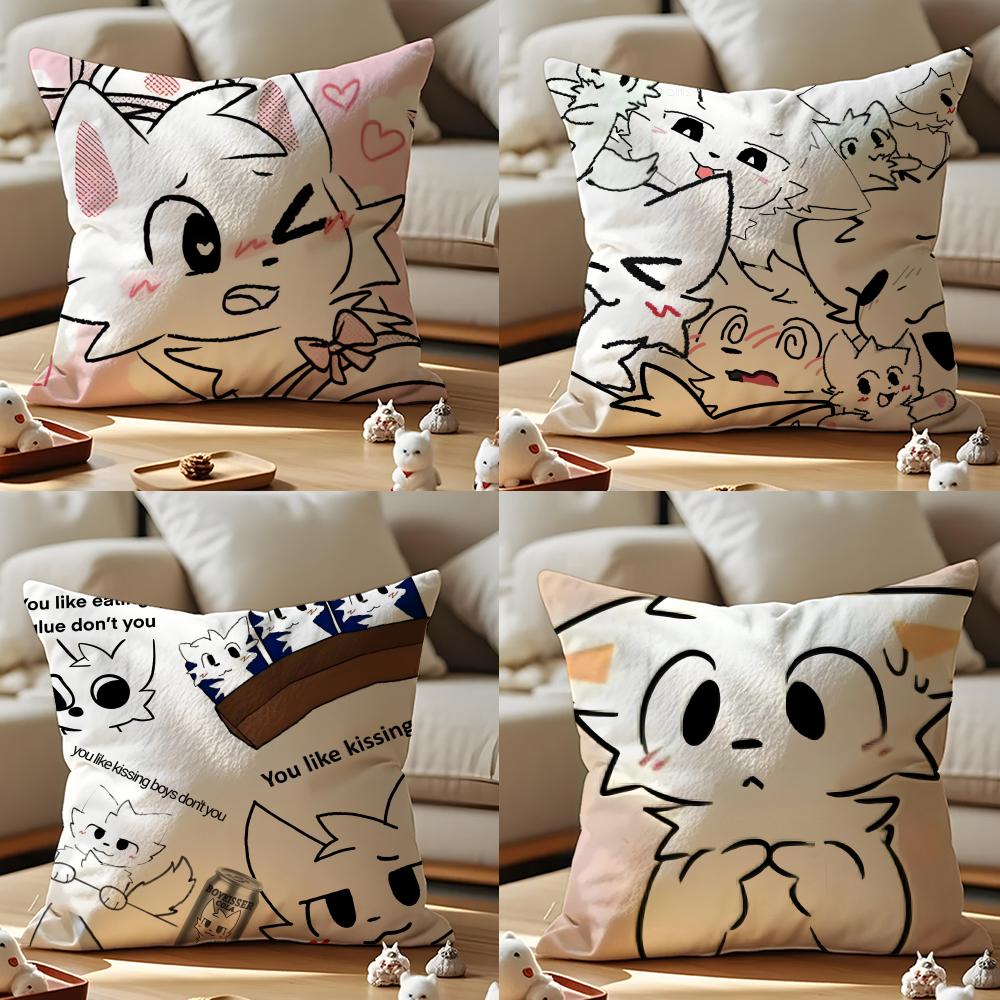 Boykisser Silly Cat Cushion Cover Pattern Printed Pillowcase For Living Room Sofa Cushion Cover & Bedroom Decor