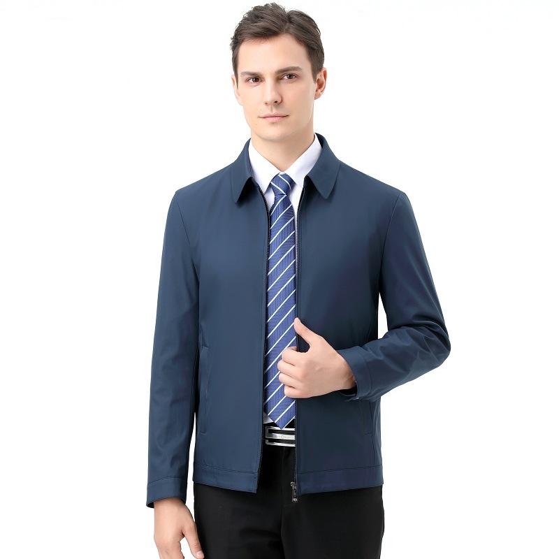 

Мужская куртка мужская осенняя новая куртка для папы среднего возраста с лацканами, повседневная деловая куртка с защитой от морщин 195