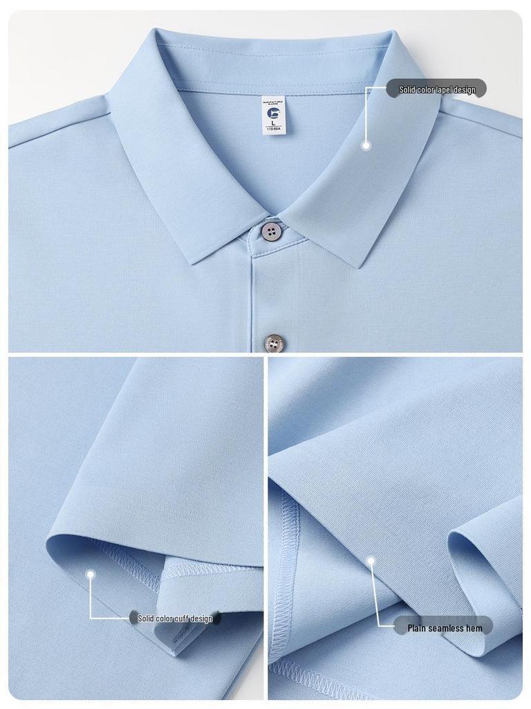 Antibacterial Mercerized Cotton Lapel Uniform Polo Shirt with Custom Logo Embroidery