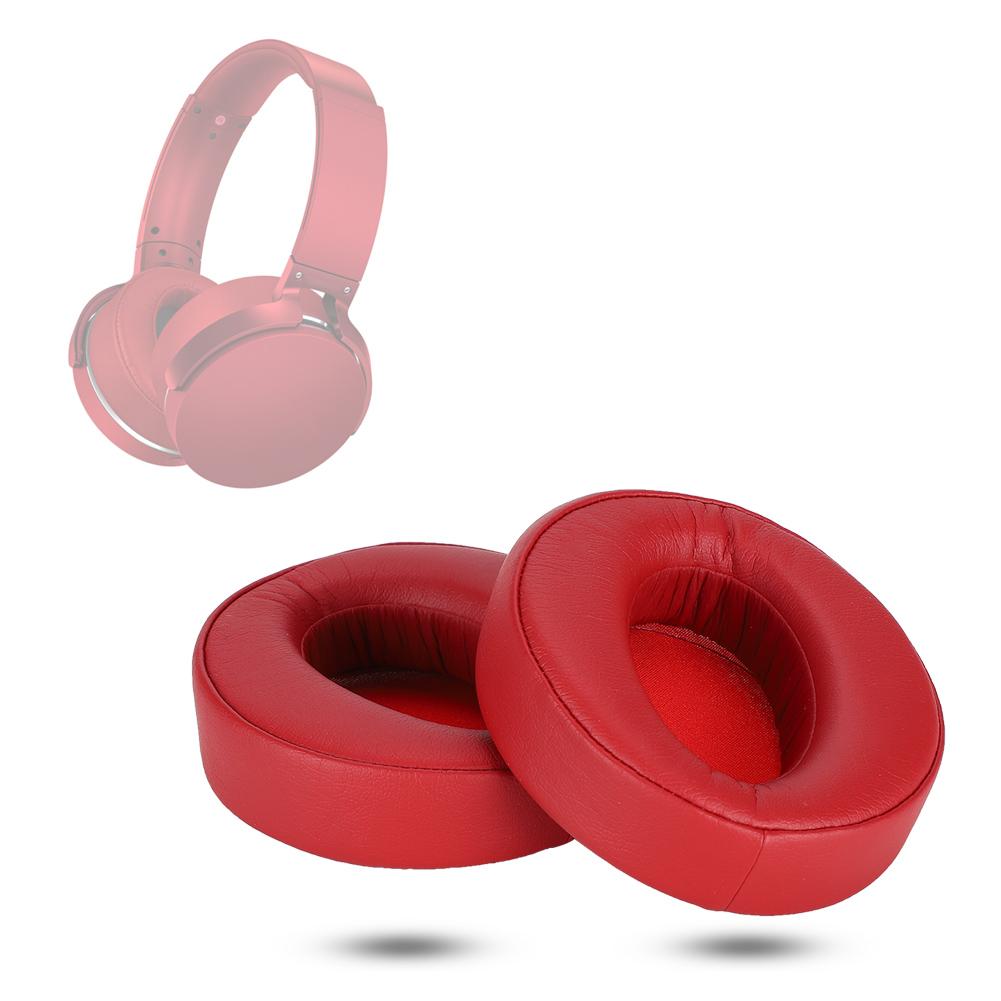 2PCS Earphone Headphone Ear Pad Cover Cushion Replacement for Sony MDR XB950BT (Red)