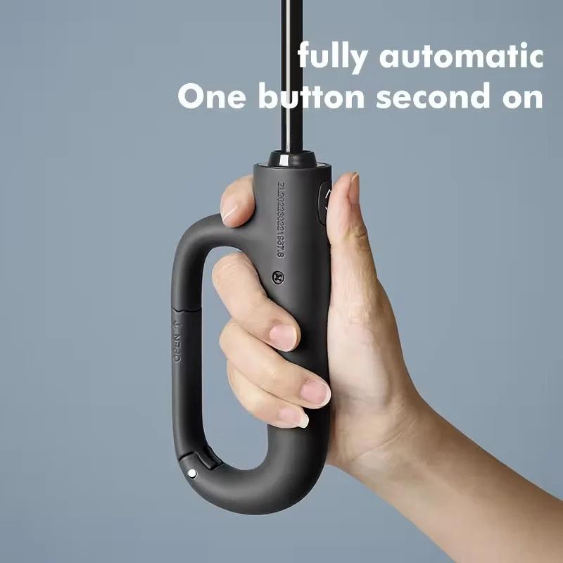 Automatic Ring Buckle Umbrella Dual-use Large Folding Rain and Sunny Umbrella Portable Windproof Sunscreen Sunshade Umbrella