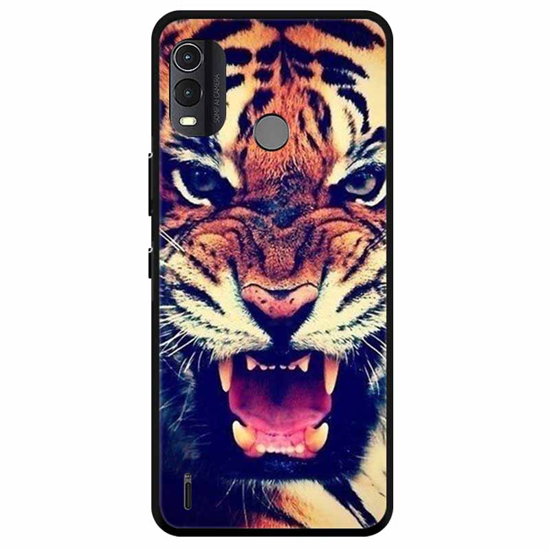 Soft Silicone Cover For Nokia C22 Case 2023 TPU Wolf Lion Painted Black Phone Coque for Nokia C22 C 22 4G Black For NokiaC22