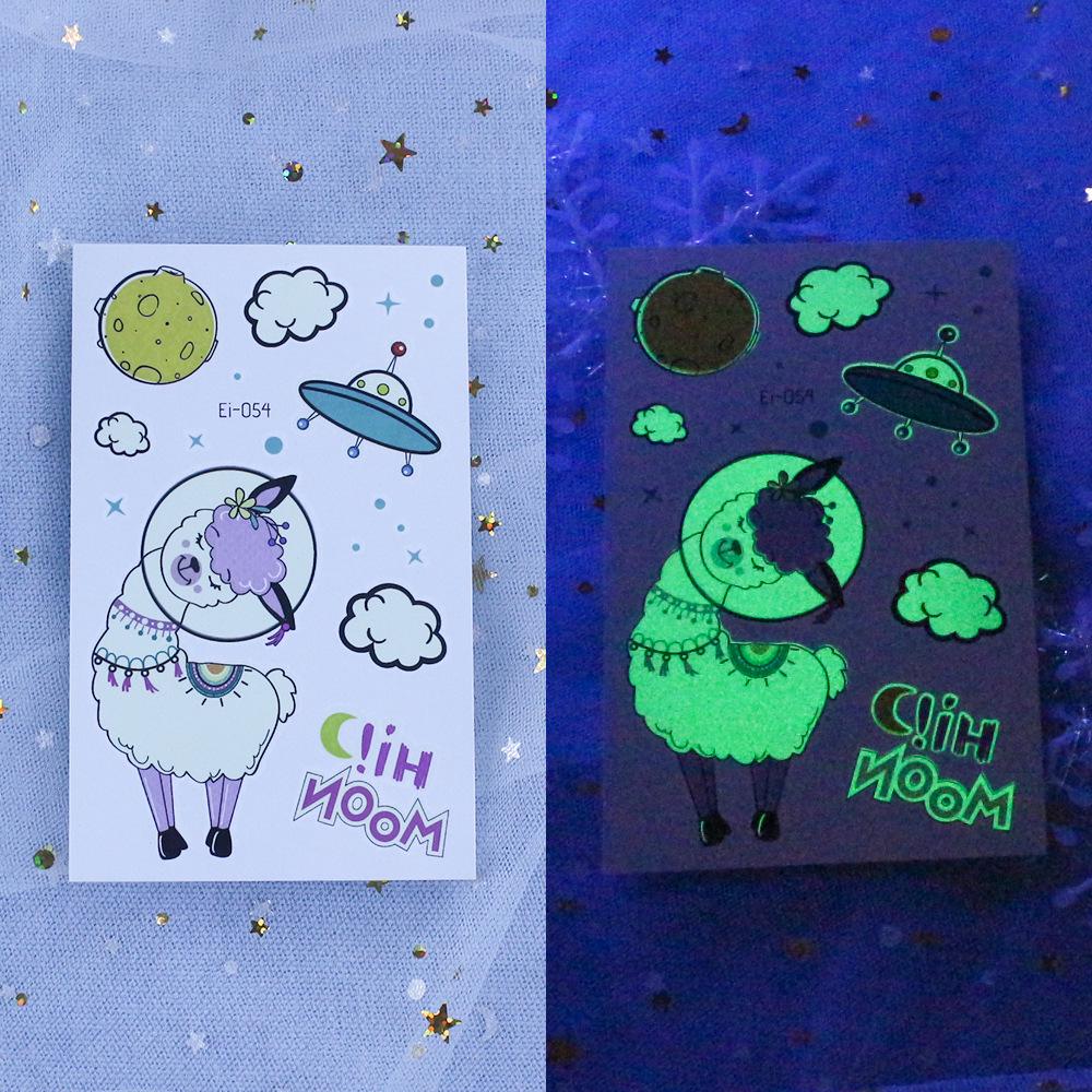 Ruikalong Luminous Waterproof Cartoon Space Tattoo Stickers for Kids 120×75mm