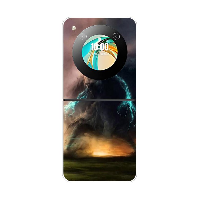 Etui na ZTE Nubia Flip NX724J Modne Malowane Przezroczyste Twarde PC Składane Na ZTE Libero Flip 5G A304ZT Przezroczyste Etui na Telefon Funda