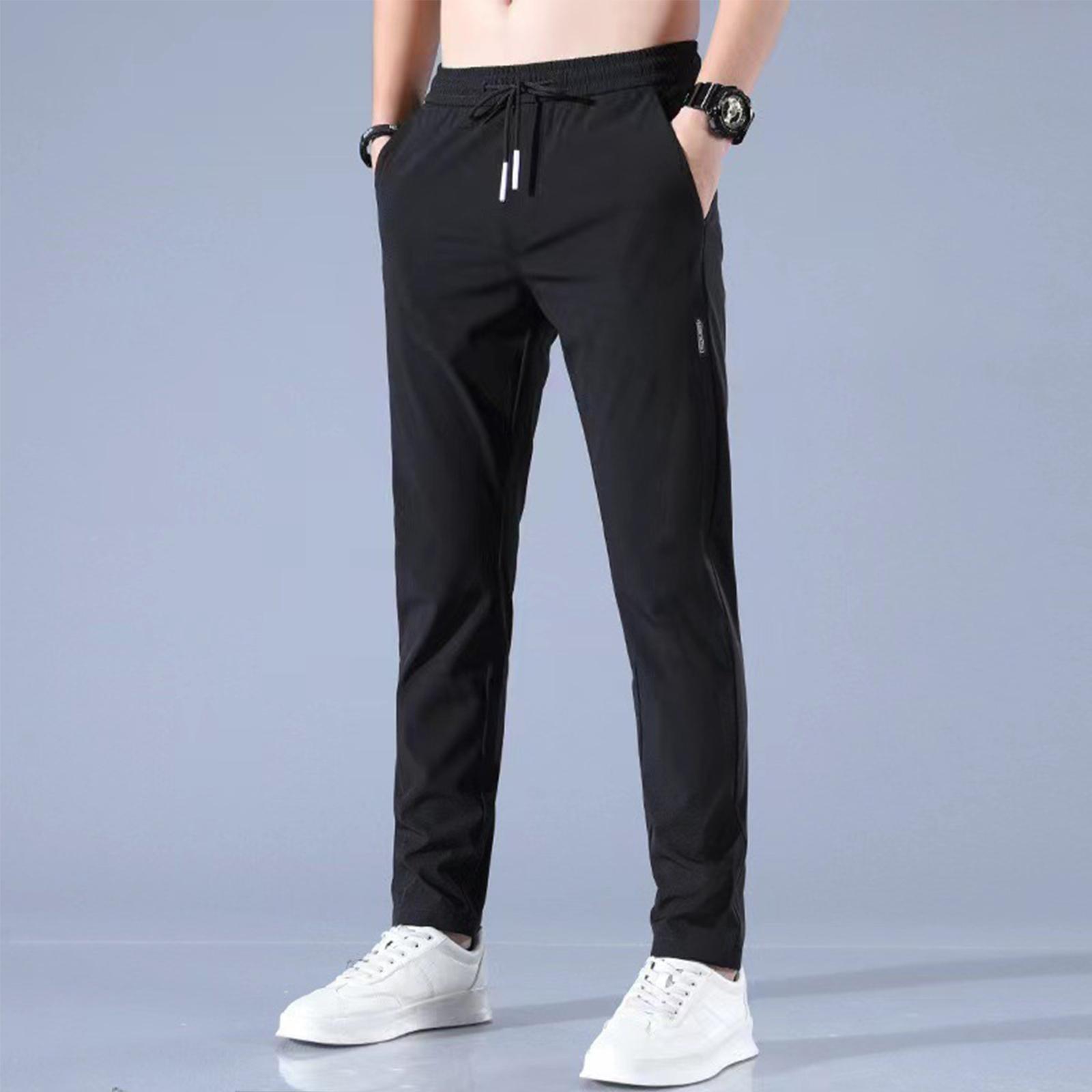

Stretch Pants Men s Summer New Thin Business Casual Pants Breathable Straight Leg Tracksuit Pants L