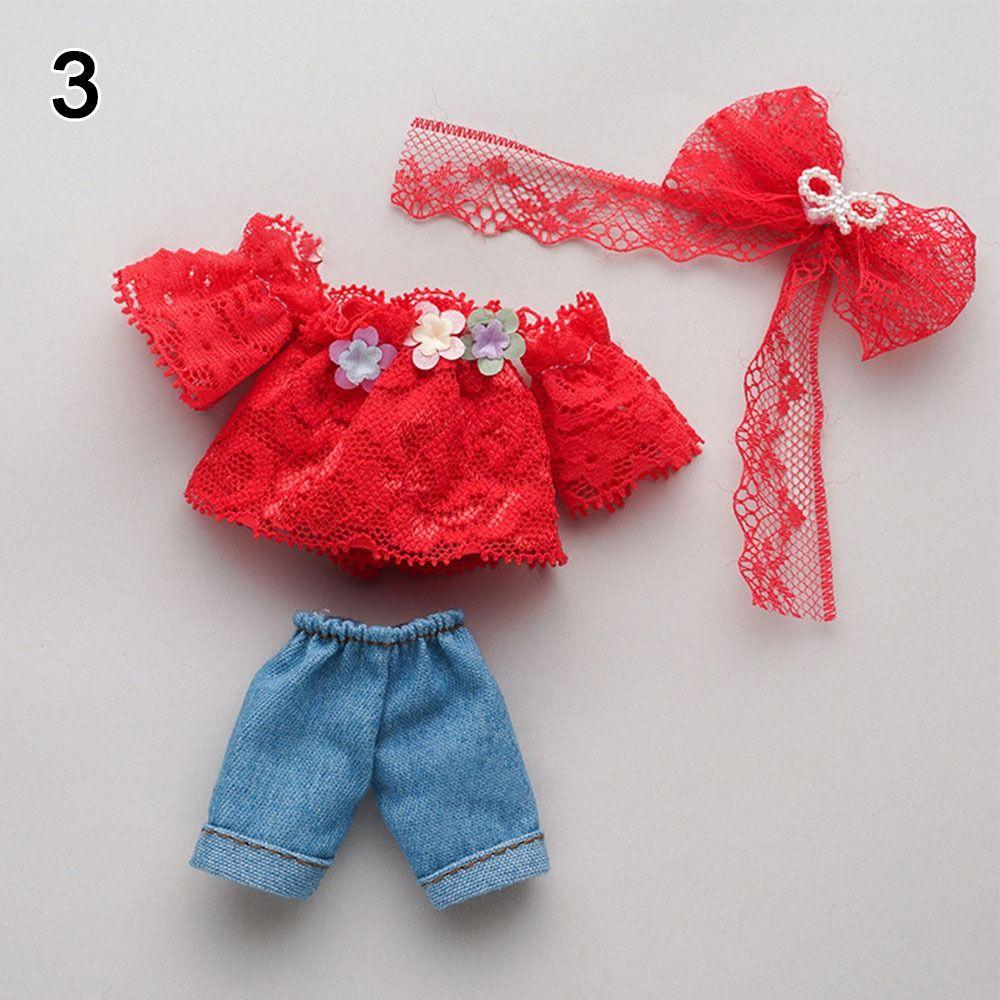 with Headwear High-end Dress Up 4 Styles Jeans Pants Suit Best Gifts 16~17cm Doll/1/8 BJD Doll