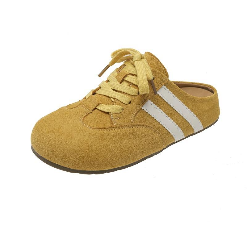 

Ретро толстая подошва внутренняя высота каблука сумка голова полушлепанцы женская верхняя одежда 2025 весна новая универсальная немецкая тренировочная обувь Boken женская обувь 36 жёлтый