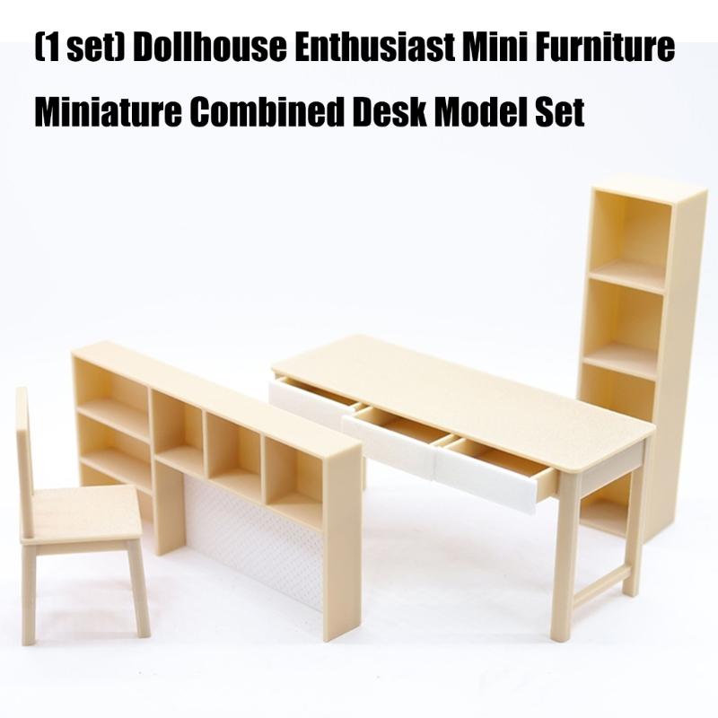 Mini Desk Dollhouses Furniture 1/12 Scale Detailed Miniature Long Table For Model Enthusiasts And Collectors