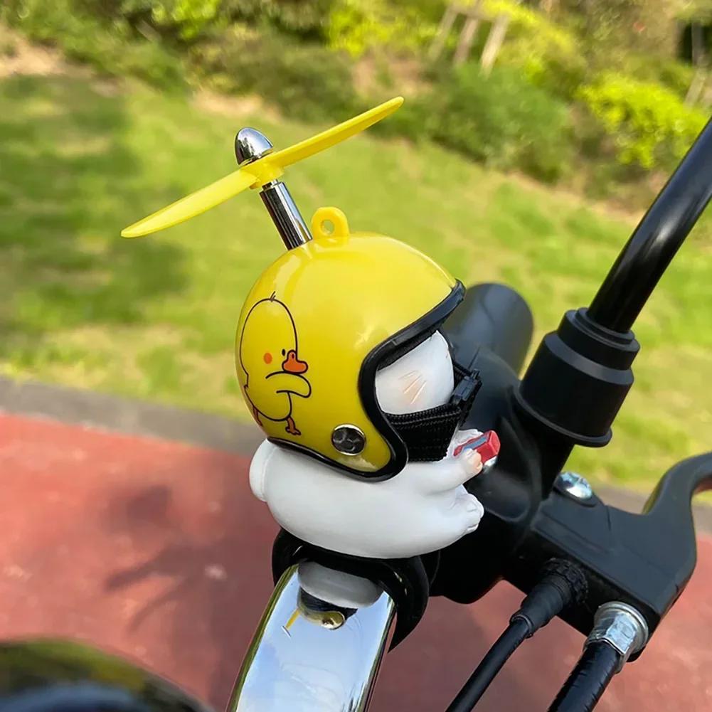 Niedliche Katze mit Helm Motorrad Lenker Ornamente Katzenhelm Deko Fahrrad Elektro Cartoon Propeller Fahrausrüstung Zubehör