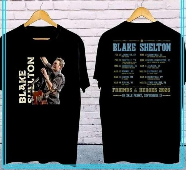 

Blake Shelton Friends and Heroes Tour Concert 2025 T-Shirt Unisex T-Shirt XXXL