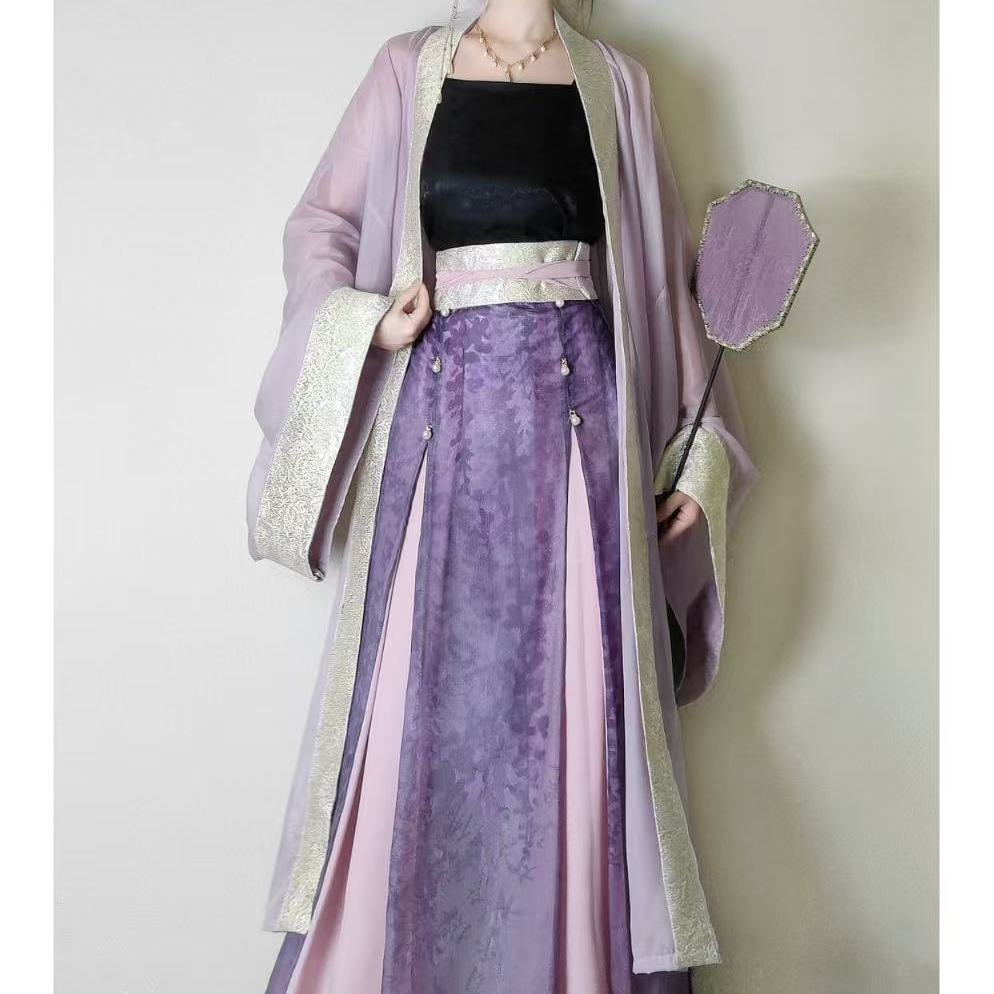 Chinese Song Dynasty Style Hanfu Jacquard Daily Commuting Improvement Suit For Women