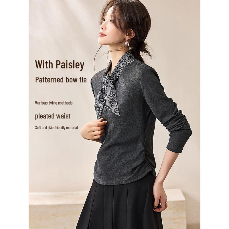 Женская легкая ретро футболка-henley с длинным рукавом, базовая M