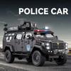 ABBW1 1/24 Swordtooth Tiger Police Car Toy Model Alloy Diecast Explosion Proof VehiclesDoor Opened Sound Light Pull Back Toys for Kids
