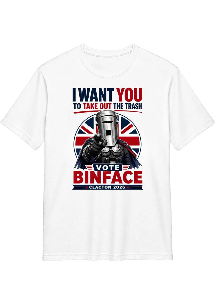 Vote Binface Clacton ByElection Tee Anti Farage Funny Binface Unisexs T Shirt Vote Binface Political Satire British Humour Gift