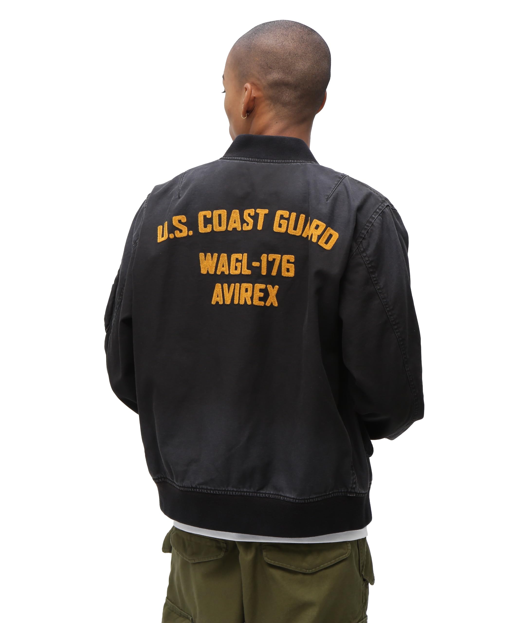 

AVIREX COTTON LIGHT MA-1 U.S.COAST GUARD Men s M 010 black 783-6152001