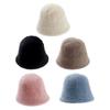 Soft Plush Bucket Hat Female Adult Fisherman Cap Beanie Windproof Fashion Womens Winter Fisherman Hat for Cycling Travel Hiking