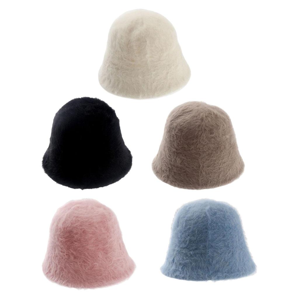 Soft Plush Bucket Hat Female Adult Fisherman Cap Beanie Windproof Fashion Womens Winter Fisherman Hat for Cycling Travel Hiking