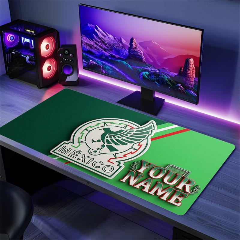 Custom Name,Mexico Mouse Pad, Large Gaming Desk Mat, Non-slip XXL Mousepad for Laptop & Tablet, Mini PC Playmat with Stitched Edges