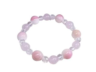 Gentle Pink Queen Conch Crystal Strawberry Milk Happy Girl Amulet Natural Stone Bracelet Jewelry Box 175 G5 M Size Size [LARIMARMJ] [Cat's Dream]