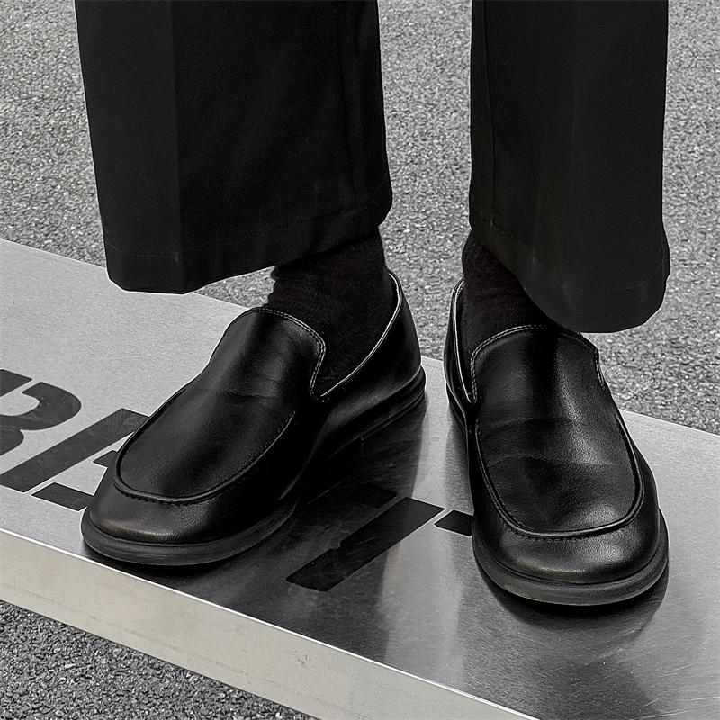 Mocassini da Uomo in Vera Pelle Stile Britannico Slip-On Suola Piatta Scarpe Casual Comode per Pendolarismo/Ufficio/Uso Quotidiano Scarpe da Passeggio