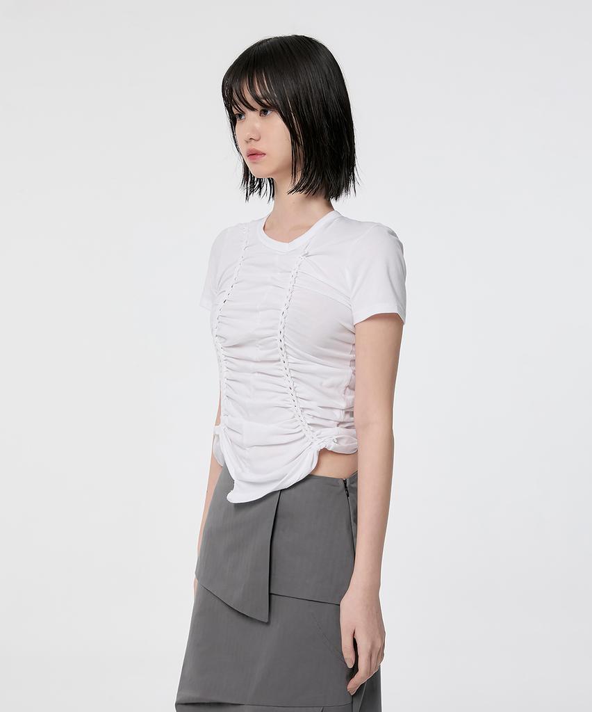 Peulleeoeob Handmade Twisted T-Shirt (Fl-119_White)