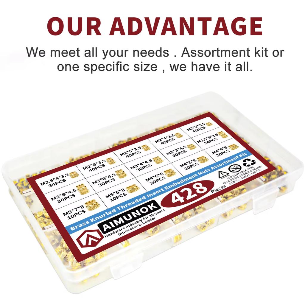 428 st 5 värden M2 M2.5 M3 M4 M5 invändig gänga räfflade muttrar mässing gängade insatser inbäddningsmuttrar hydrauliska svetsade skarvar injektionsmuttrar
