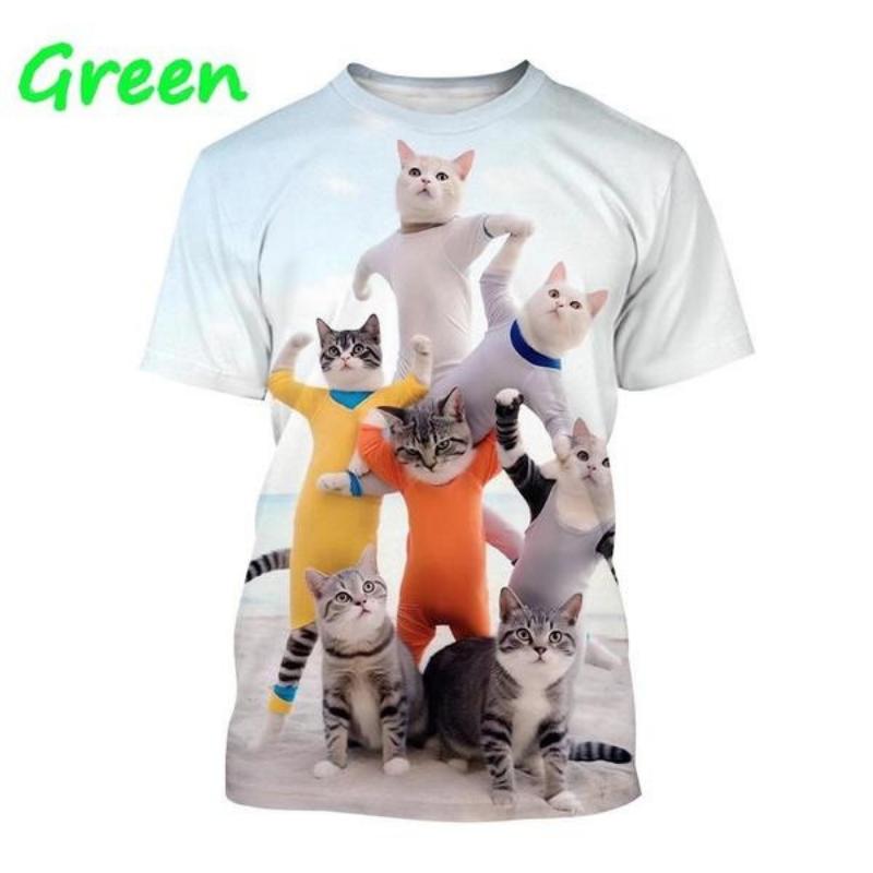

New Funny Kawaii Cute Beach Cat Series T-shirt 3D Printed Men/Women Trend Funny Short sleeve Top Unisex Tee Oversized Streetwear 6XL