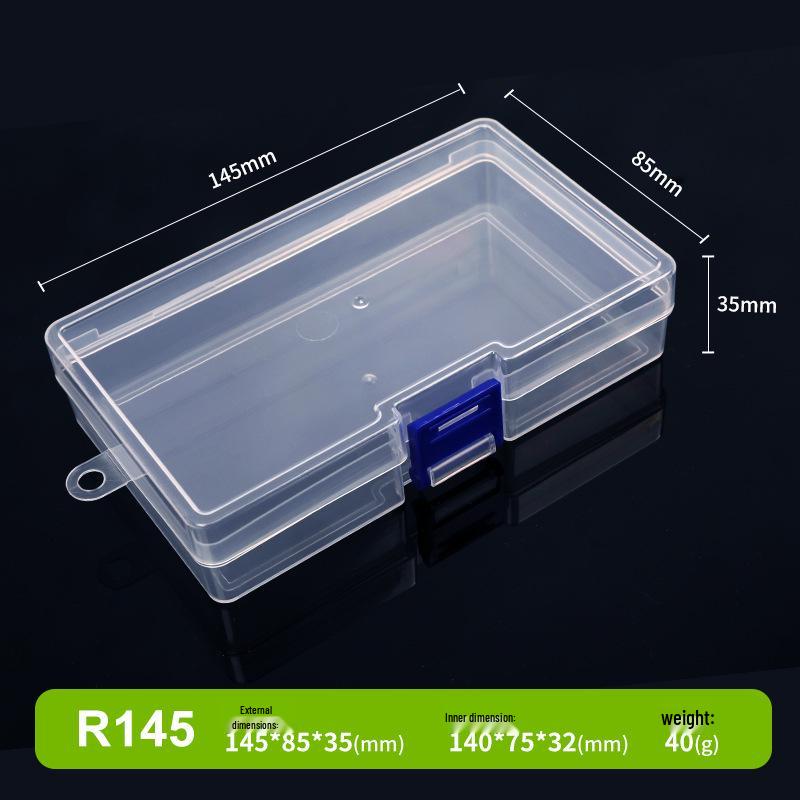Clear PP Plastic Rectangular Storage Box with Lid for Jewelry, Ear Studs, or Fishing Accessories