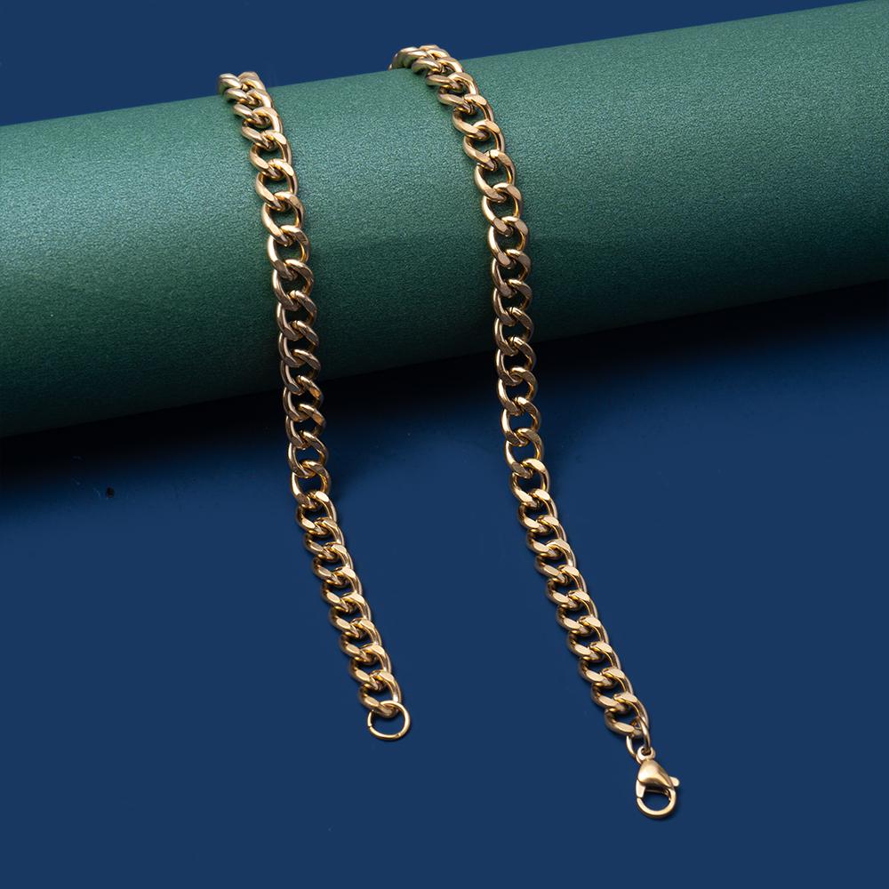 Hip Hop Cuban Chain Necklace for Men Women Punk 3 To 7 MM Stainless Steel Choker Necklace Vintage Jewelry Accessories